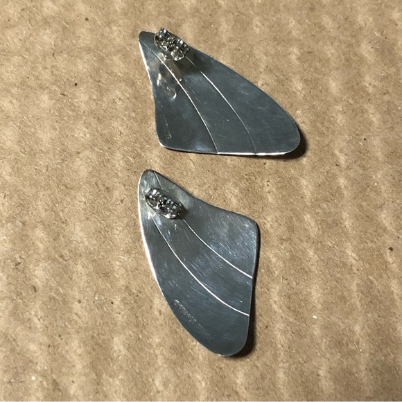 PEARCE Sterling Vintage Silver Earrings 80s - Picture 3 of 6